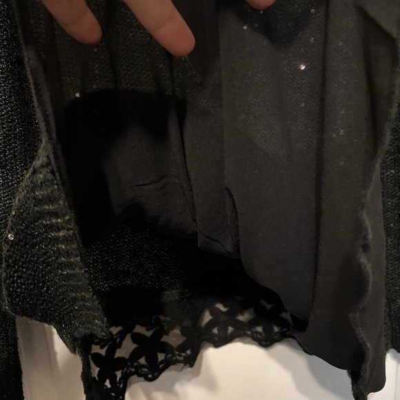 Mirumi-NWT-Long sleeve Sparkle Sweater-Sheer-Lace-Medium-Open Back-Long in back - Picture 14 of 14